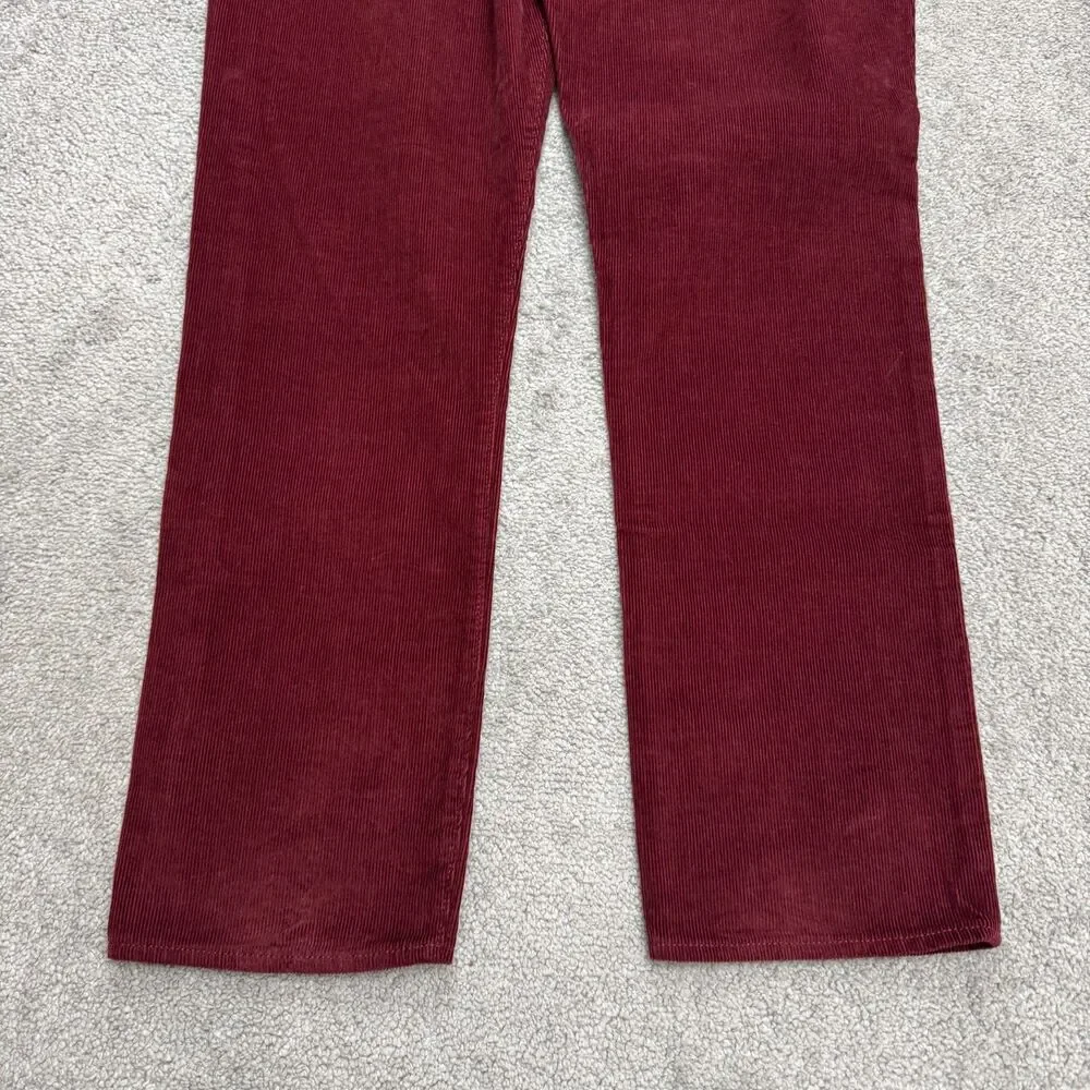 J.Crew Urban Slim Fit Corduroy Pants Mens 33x30 Maroon Red Cotton Flat Front